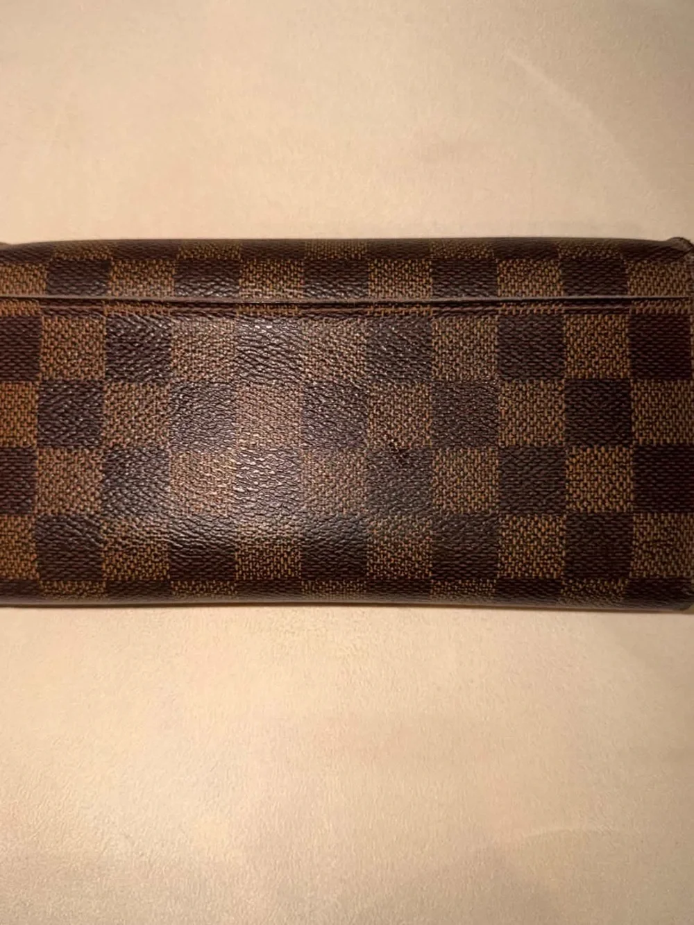 Louis Vuitton Brown Damier Ebene Sarah Wallet with Gold Snap
